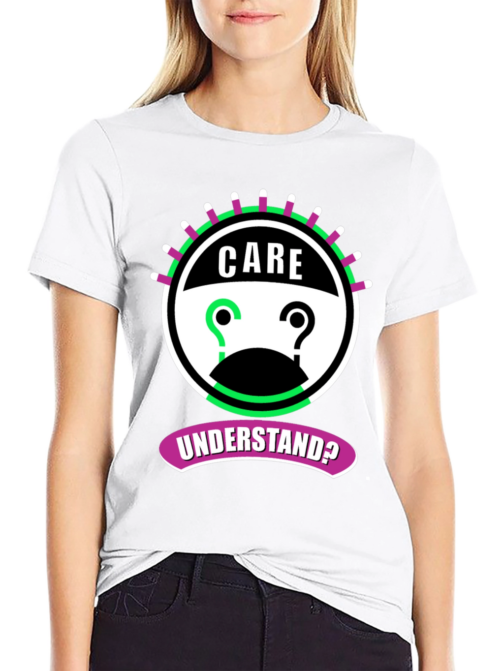 Care Understand? Graphic Tee - Black Cotton T-Shirt