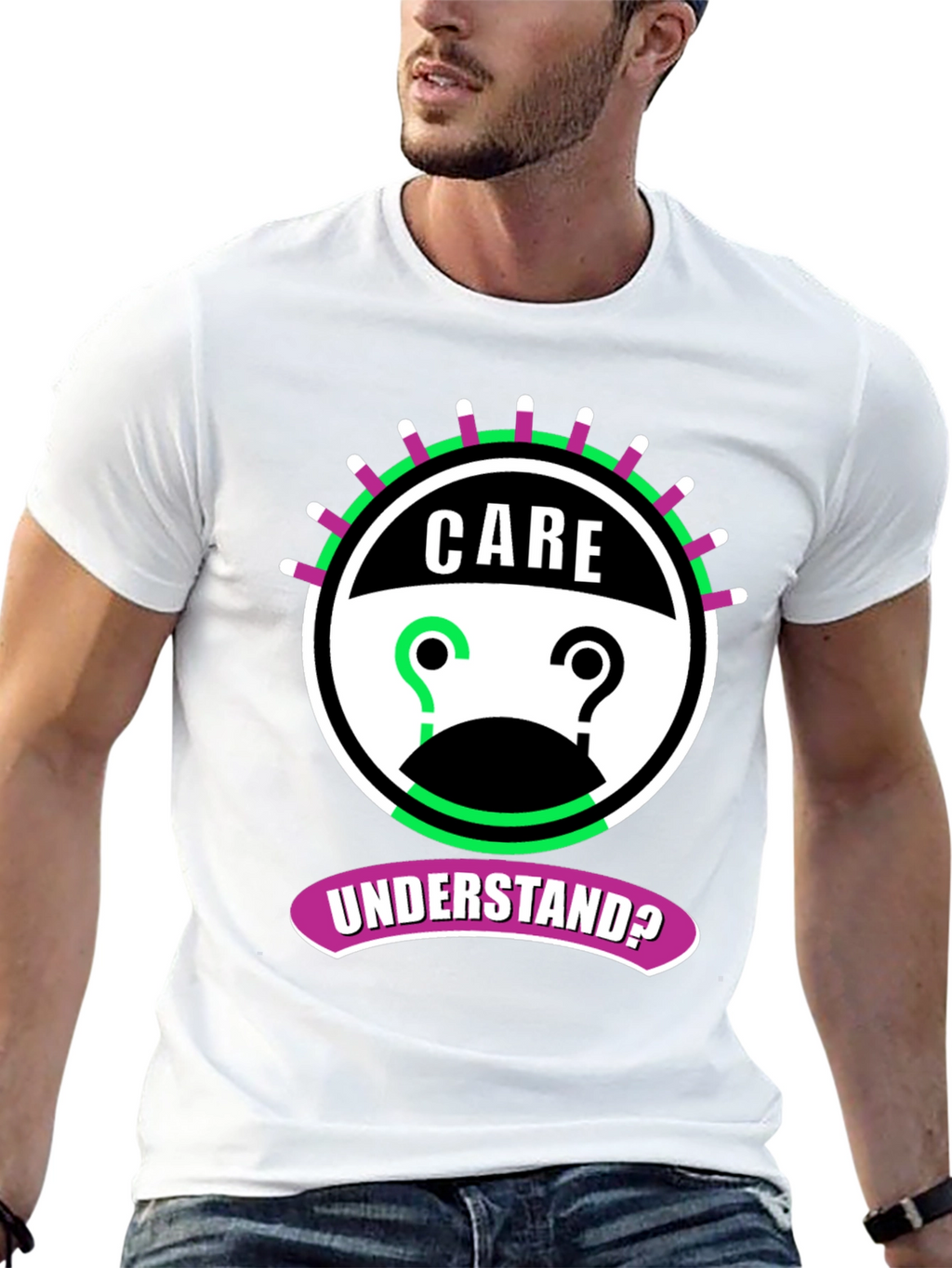 Care Understand? Graphic Tee - Black Cotton T-Shirt