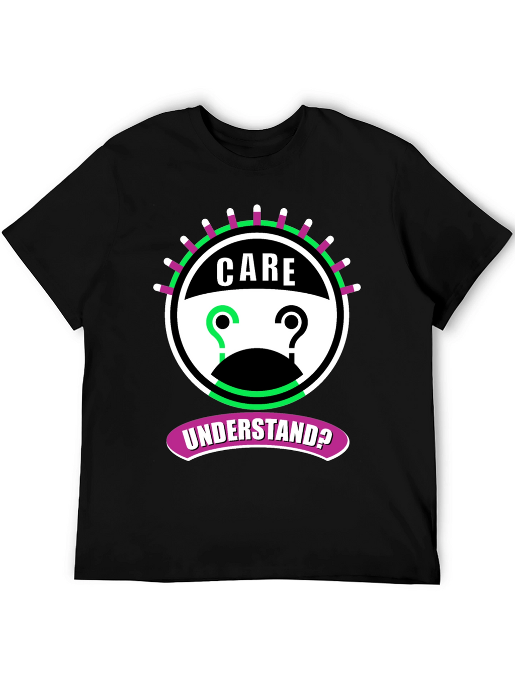 Care Understand? Graphic Tee - Black Cotton T-Shirt