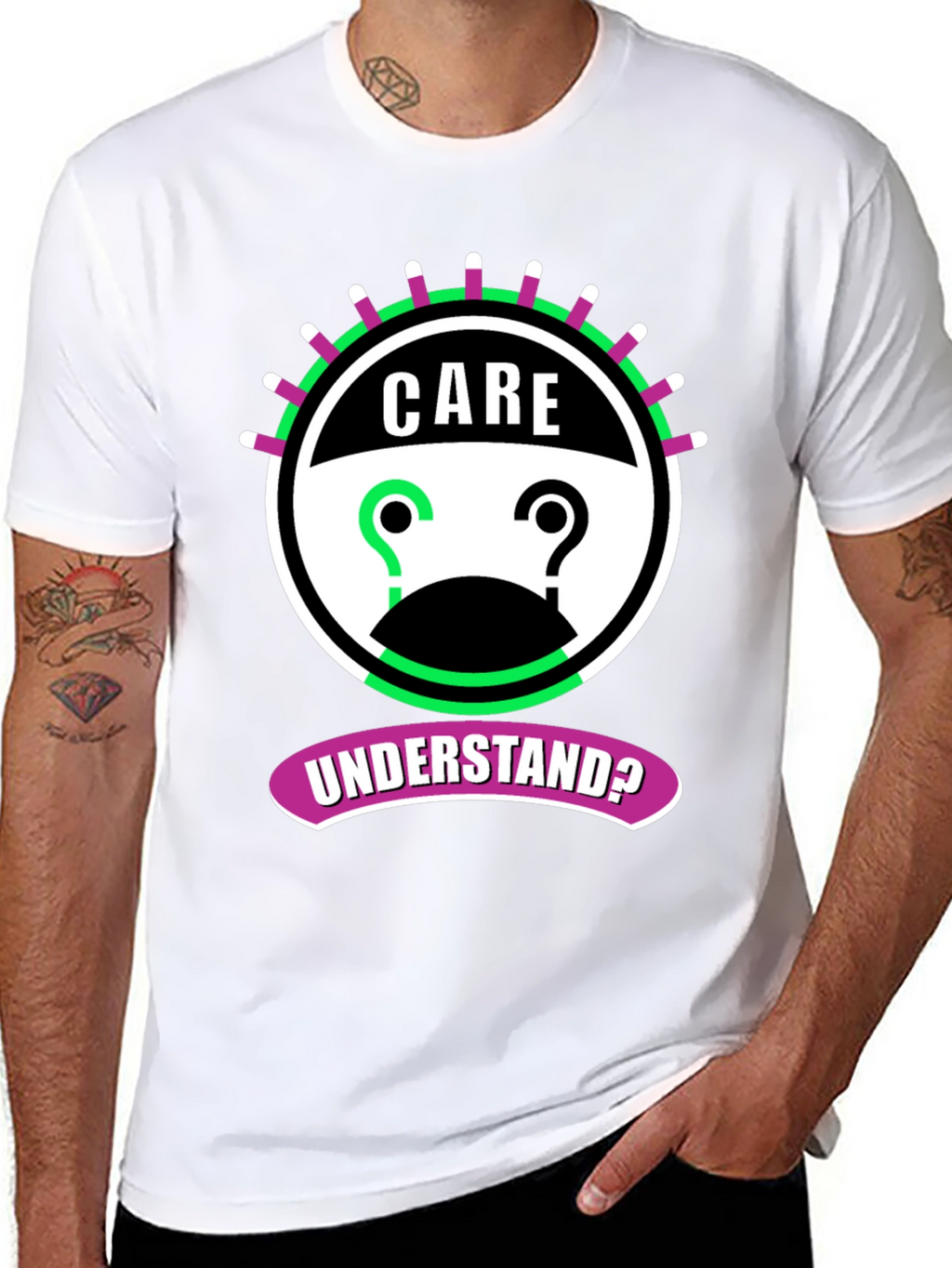 Care Understand? Graphic Tee - Black Cotton T-Shirt