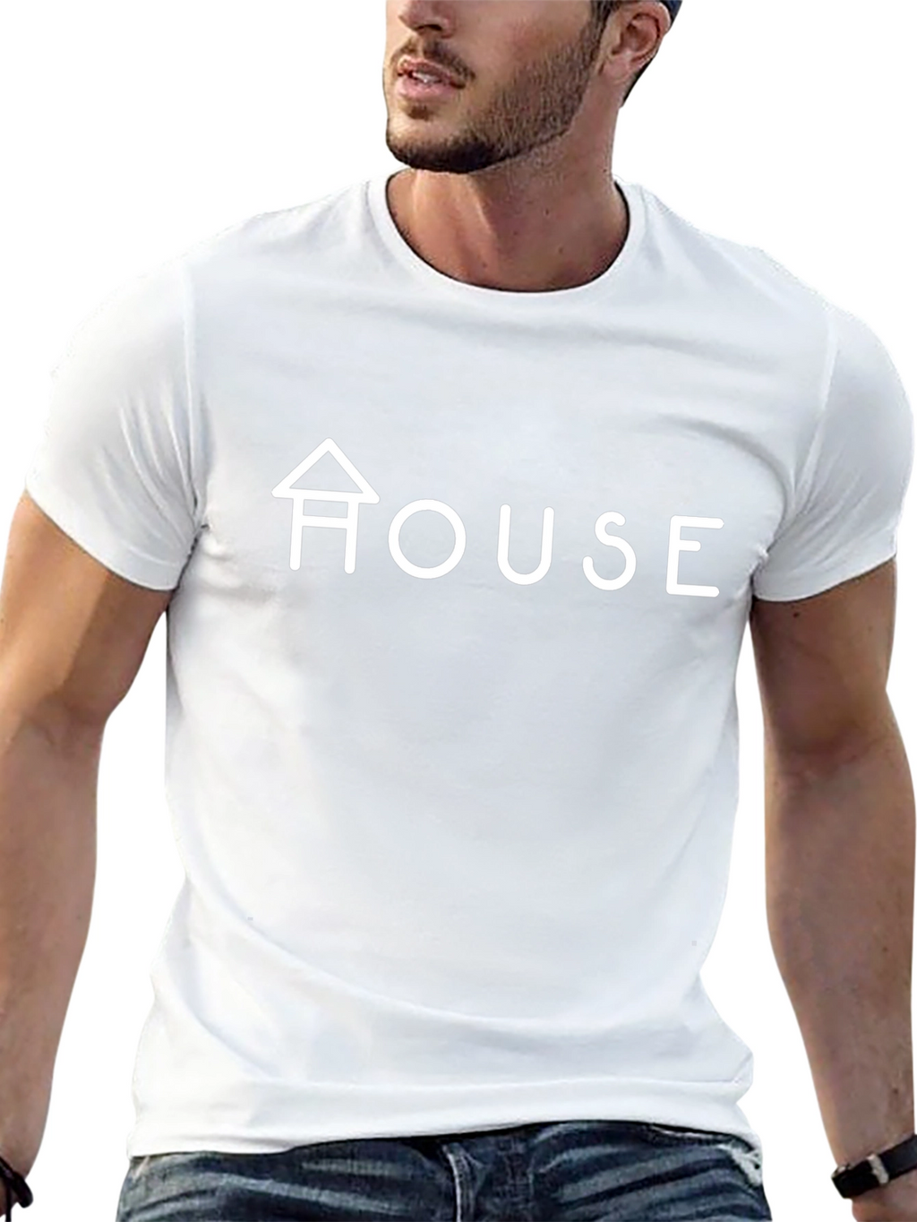 Modern House Graphic T-Shirt - Black
