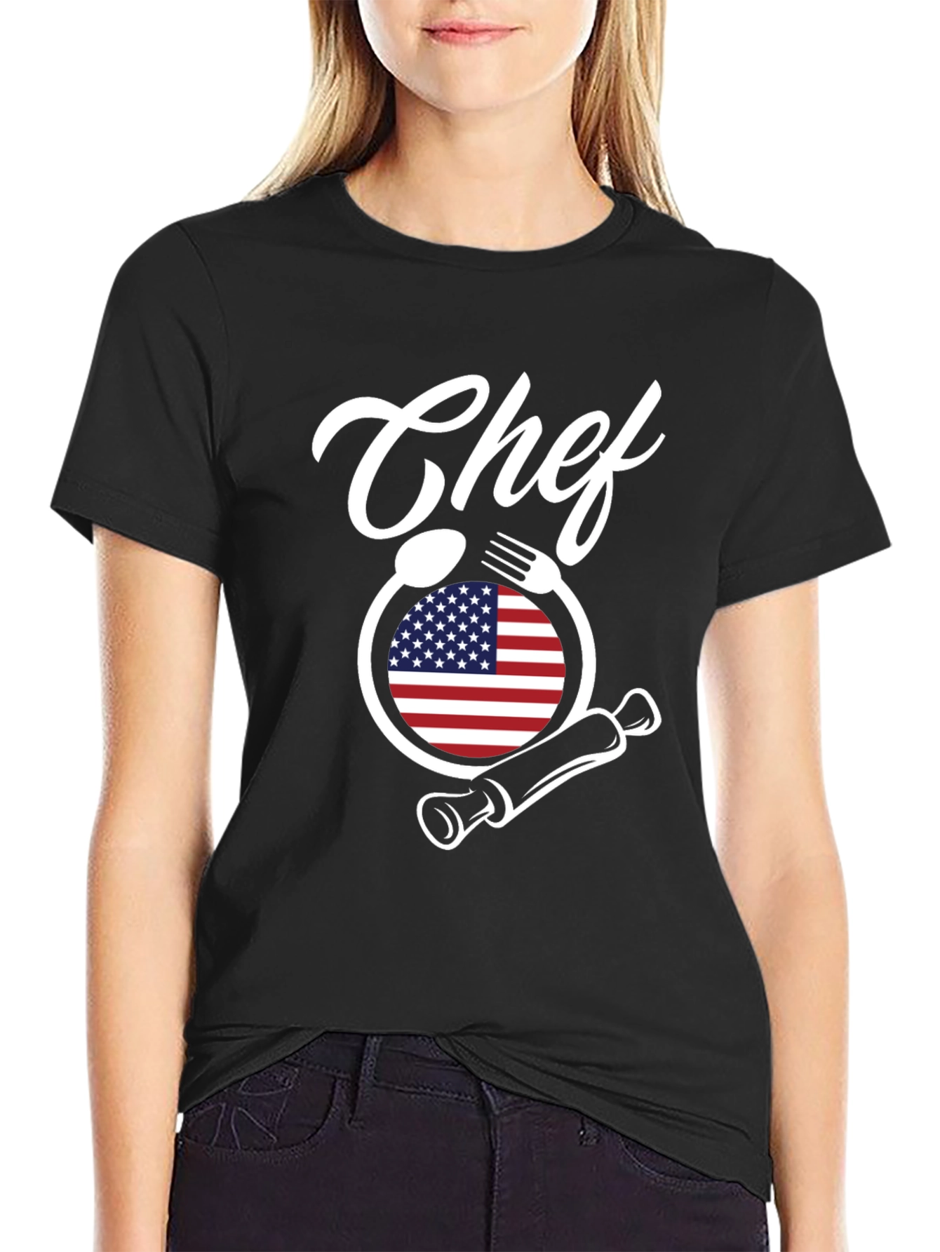 Chef American Flag T-Shirt - Culinary Pride