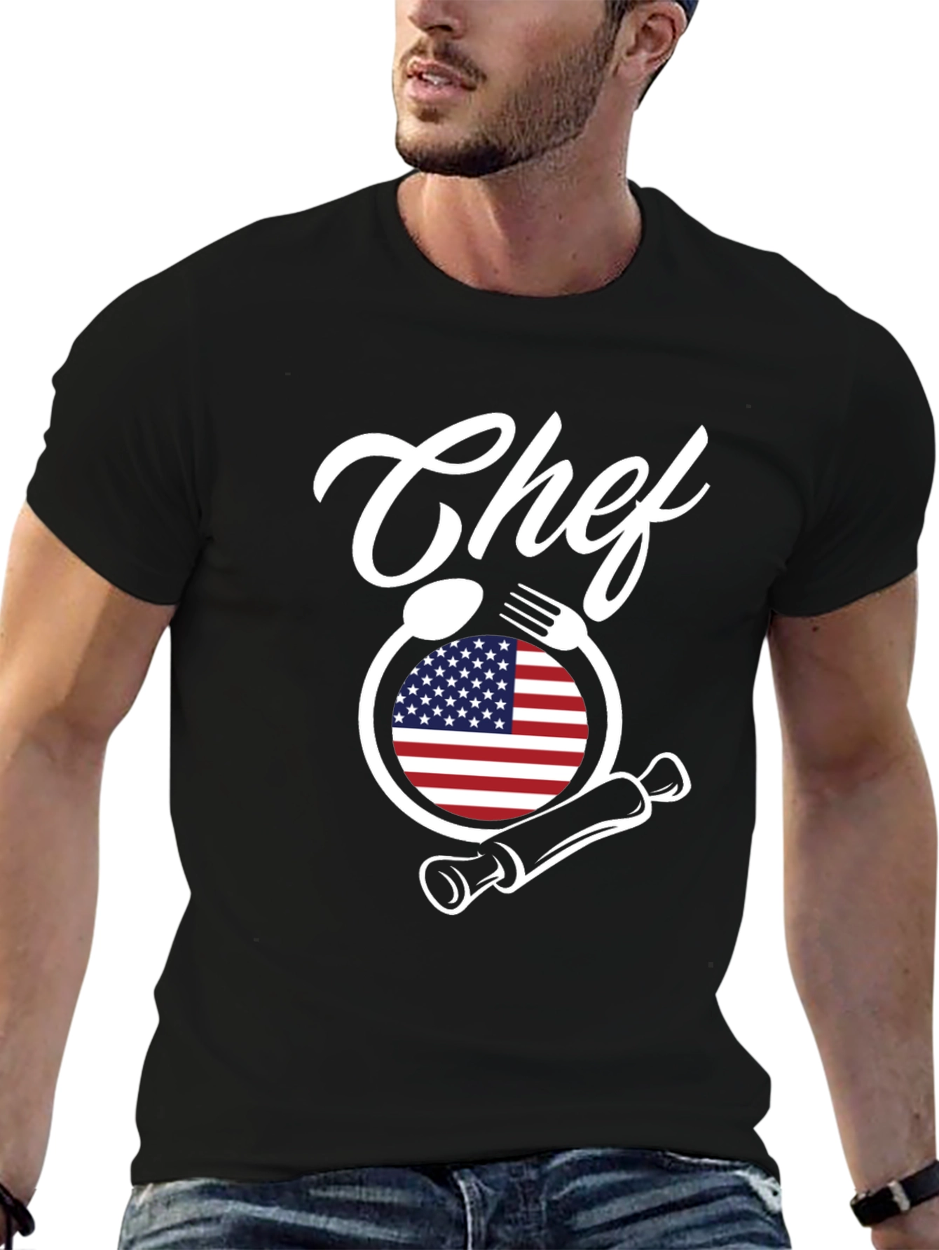 Chef American Flag T-Shirt - Culinary Pride