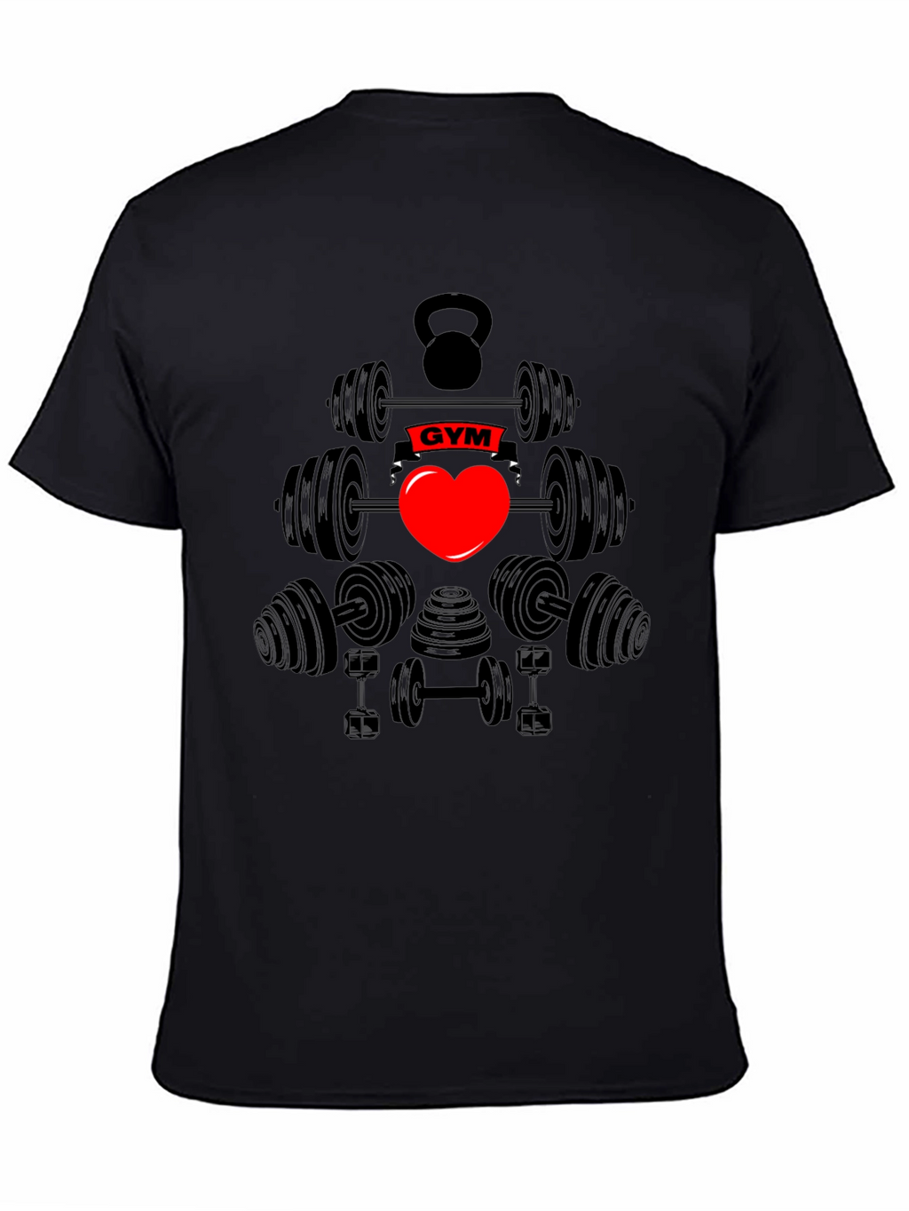Gym Heart Black T-Shirt
