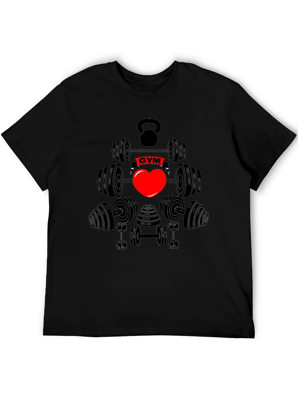 Gym Heart Black T-Shirt