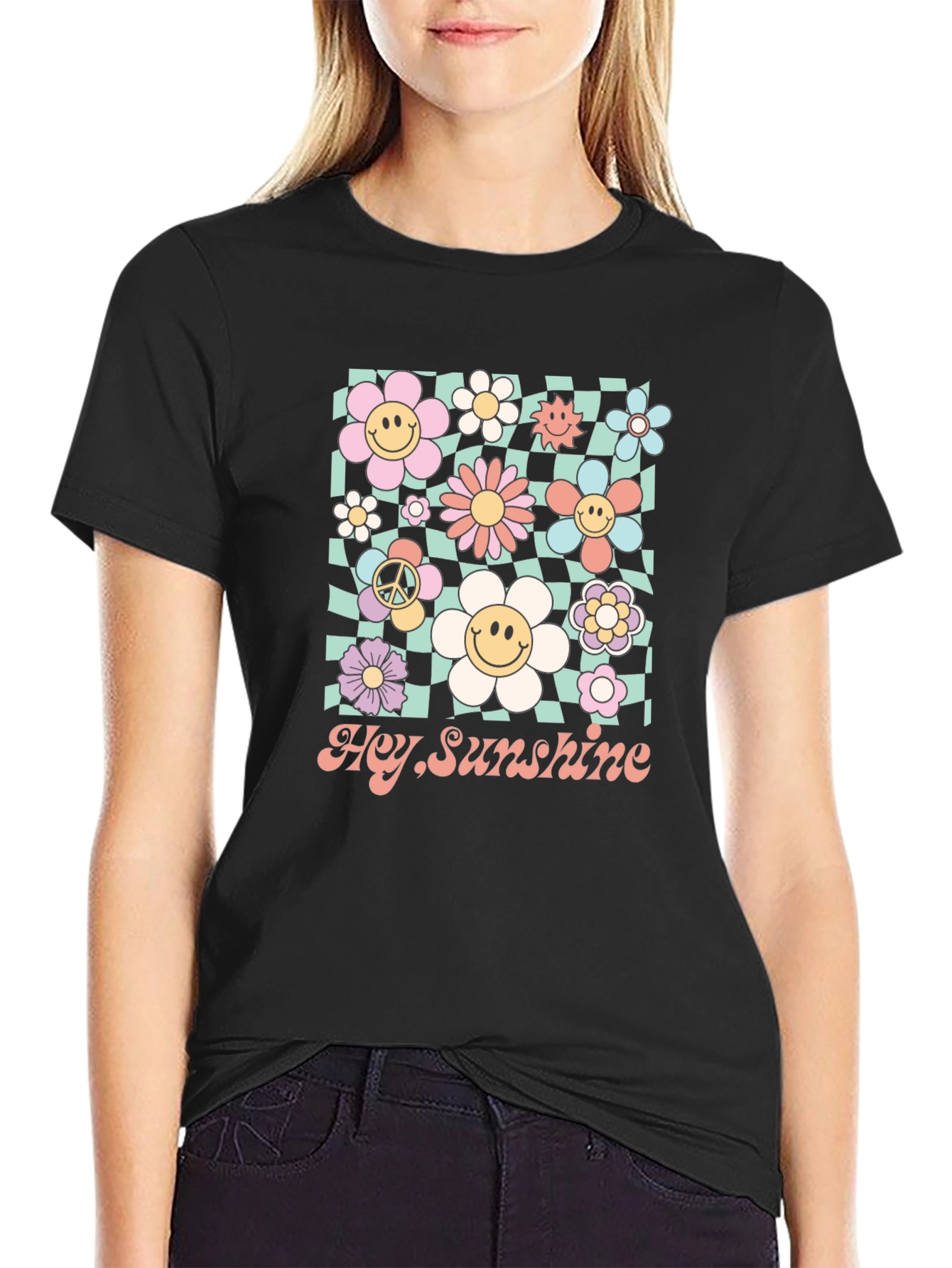 Hey Sunshine Retro Floral Graphic Tee