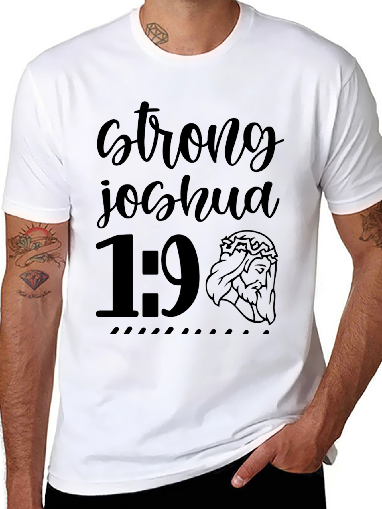 Strong Joshua 1:9 Christian T-Shirt