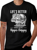 Hippo-Happy Graphic Tee