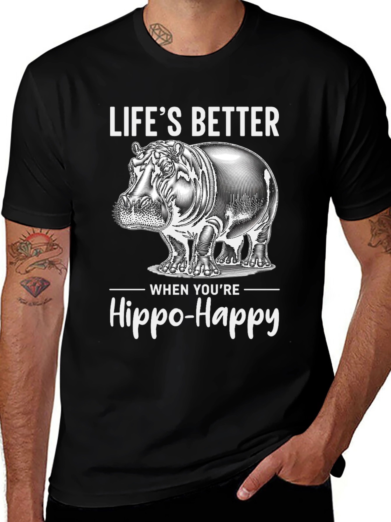 Hippo-Happy Graphic Tee
