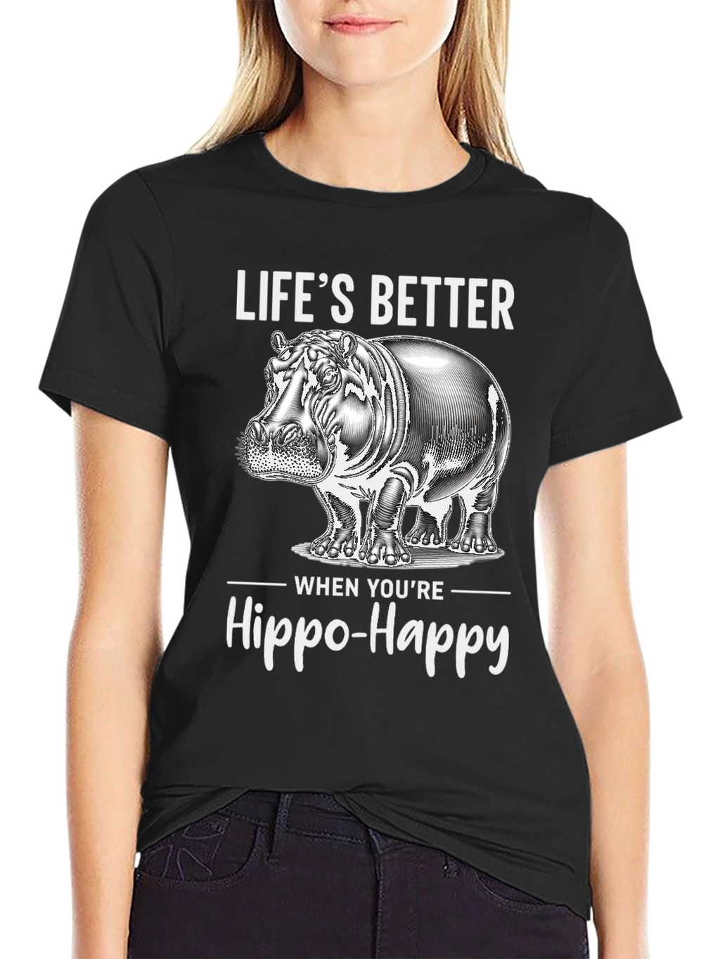 Hippo-Happy Graphic Tee