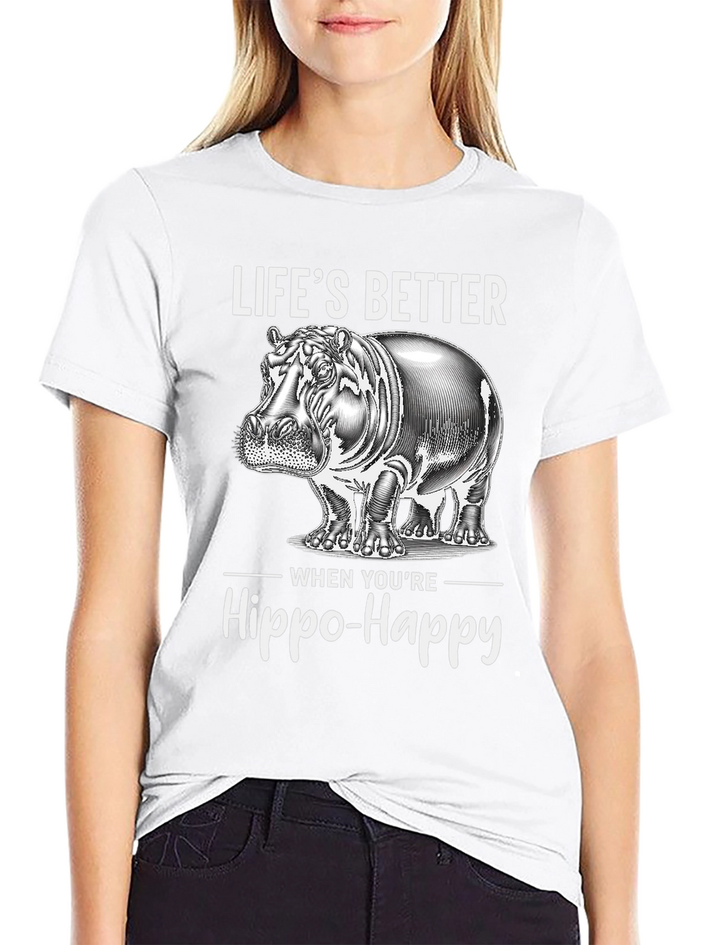 Hippo-Happy Graphic Tee