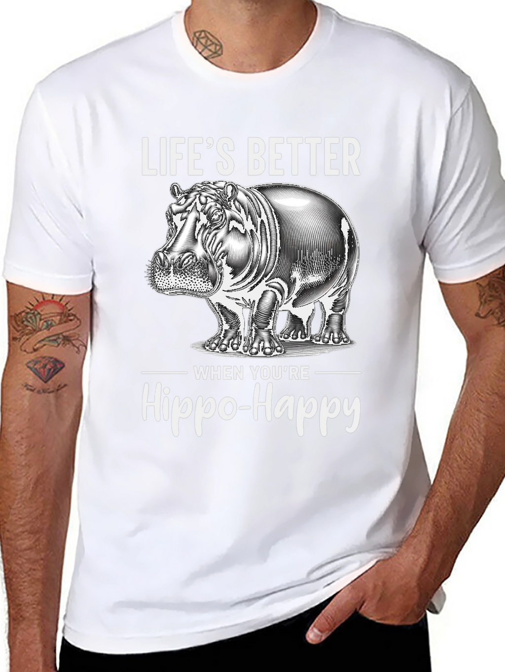 Hippo-Happy Graphic Tee