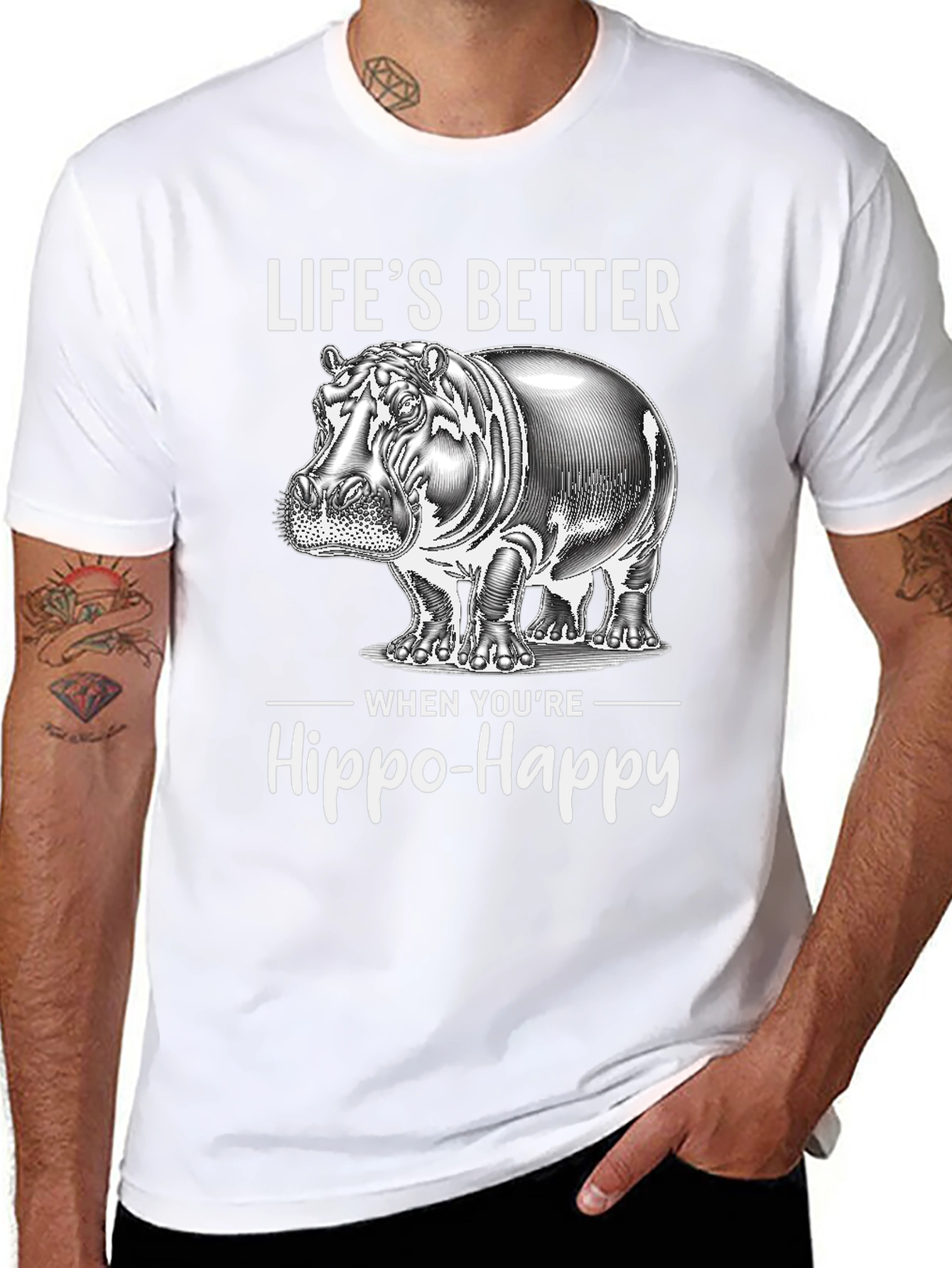 Hippo-Happy Graphic Tee