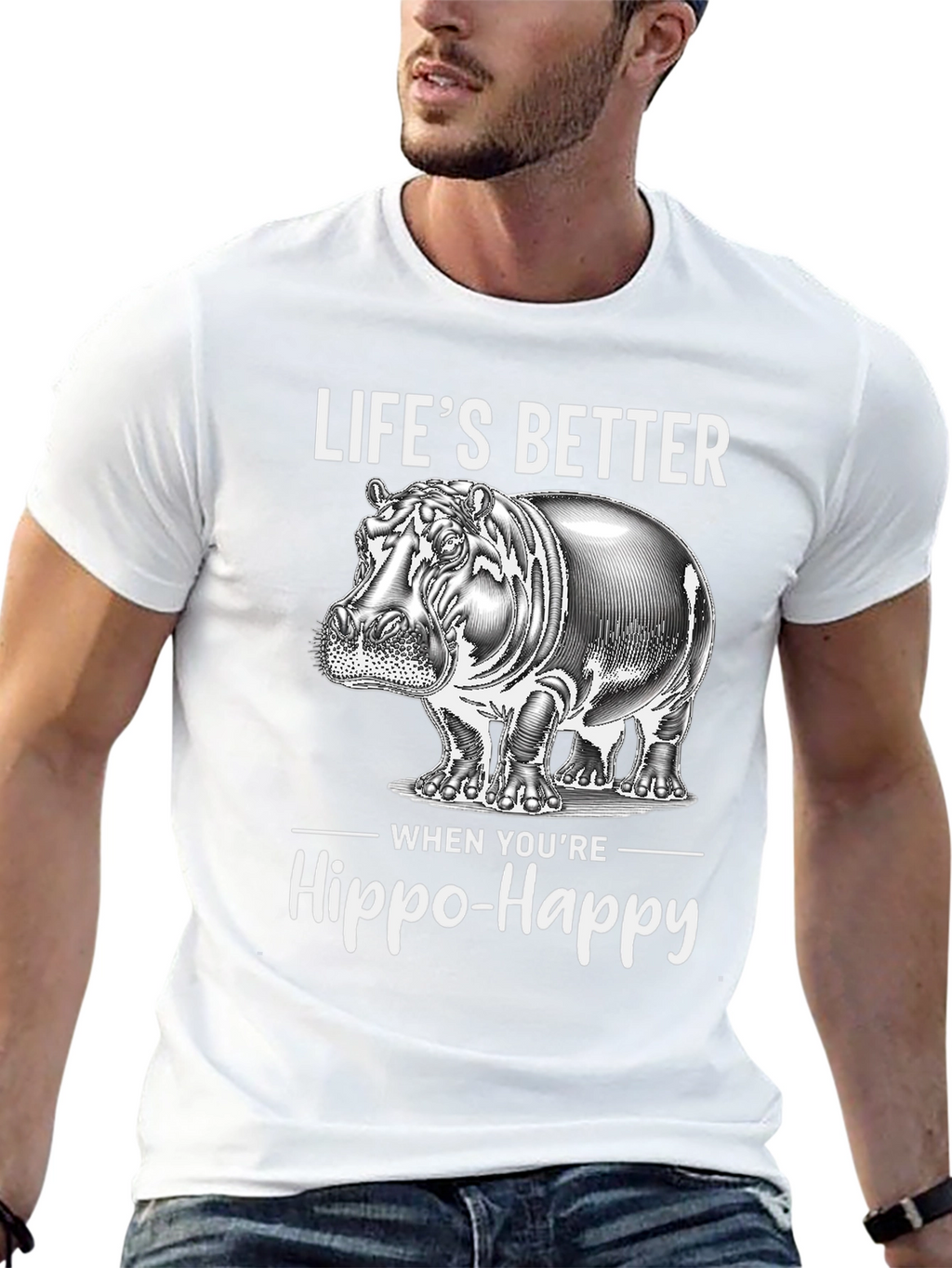 Hippo-Happy Graphic Tee