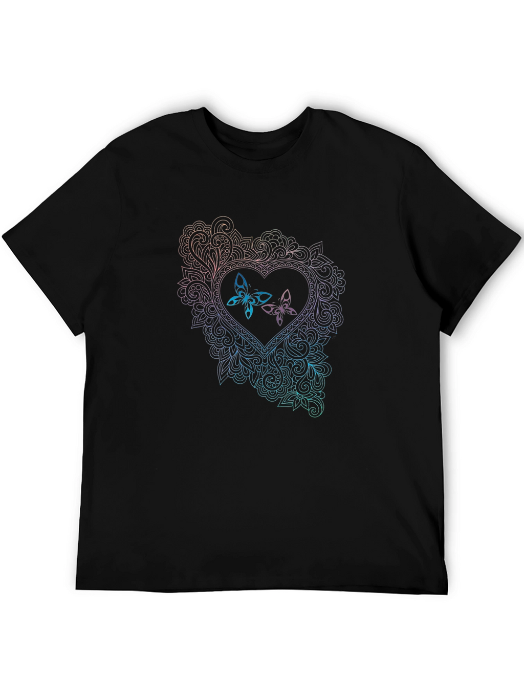 Butterfly Heart Graphic Tee - Black