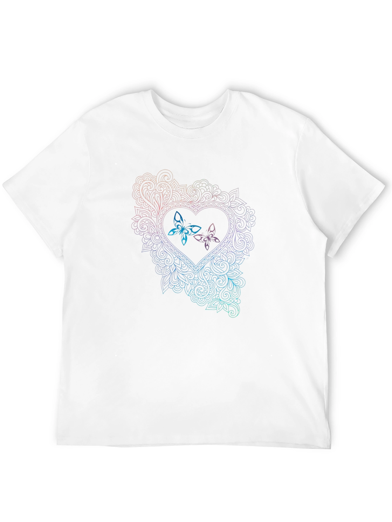 Butterfly Heart Graphic Tee - Black