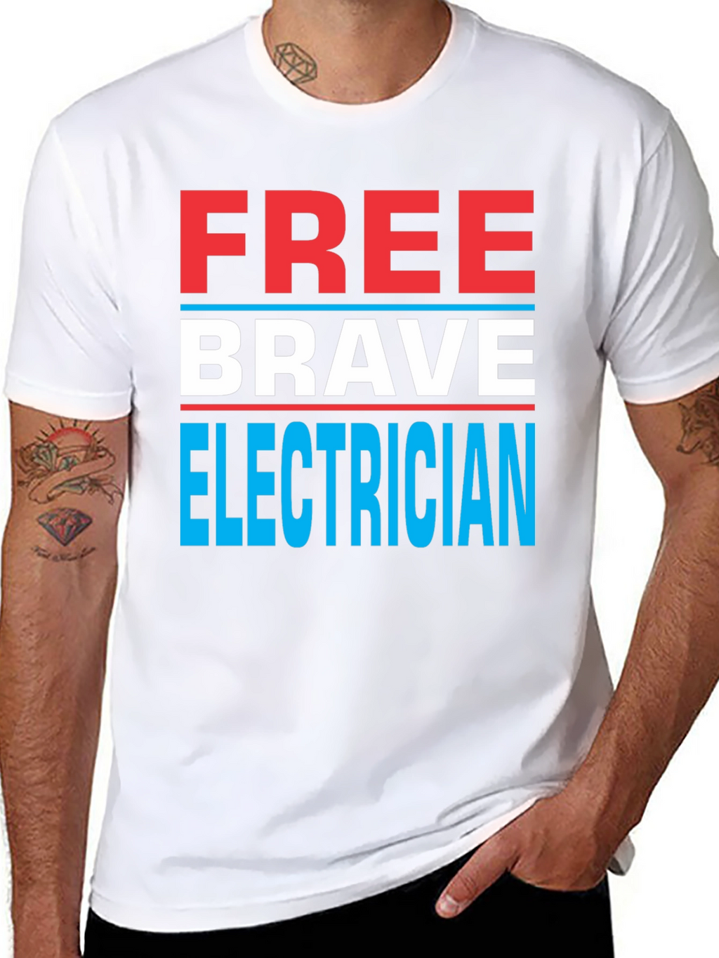 Free Brave Electrician Graphic Tee