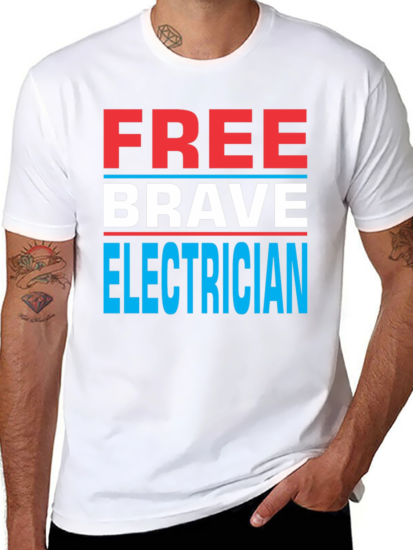 Free Brave Electrician Graphic Tee