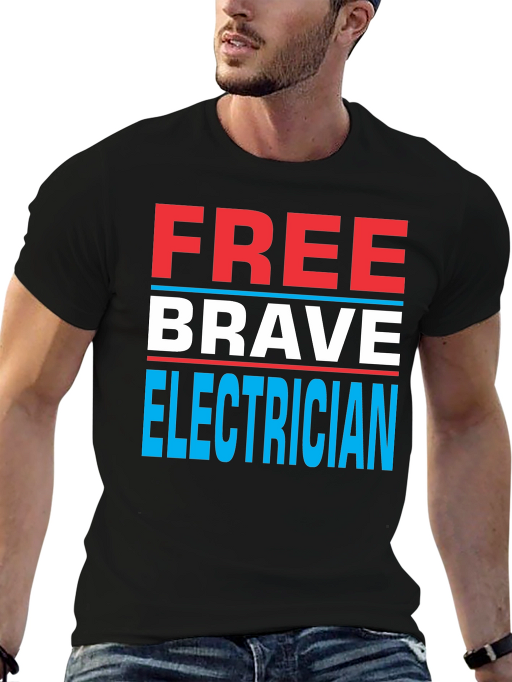 Free Brave Electrician Graphic Tee