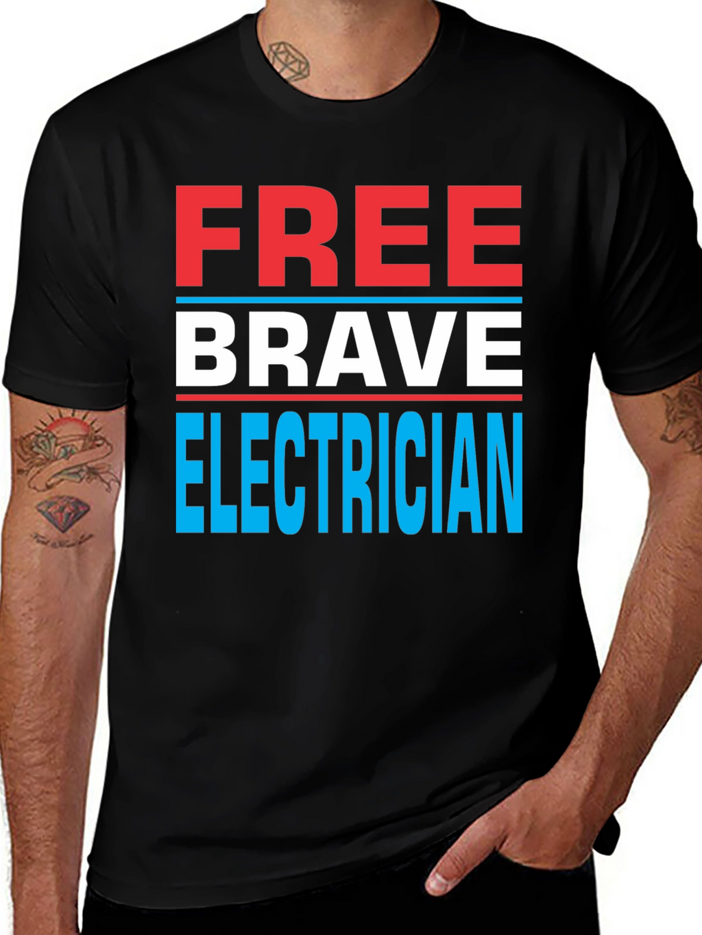 Free Brave Electrician Graphic Tee
