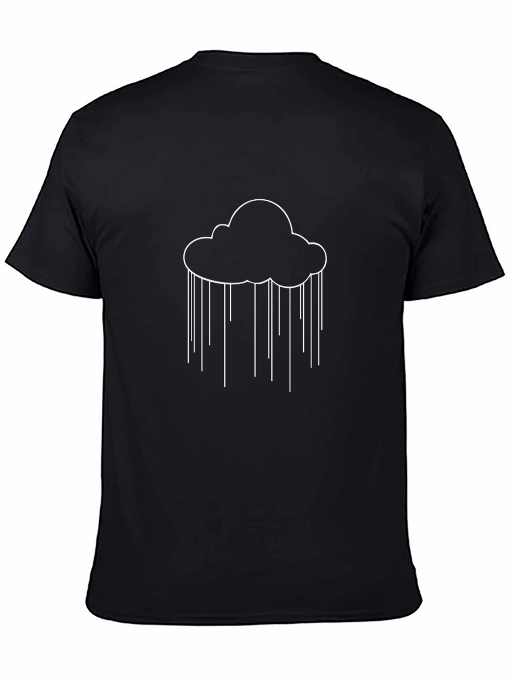 Mens Black T-Shirt with Cloud Rain Graphic