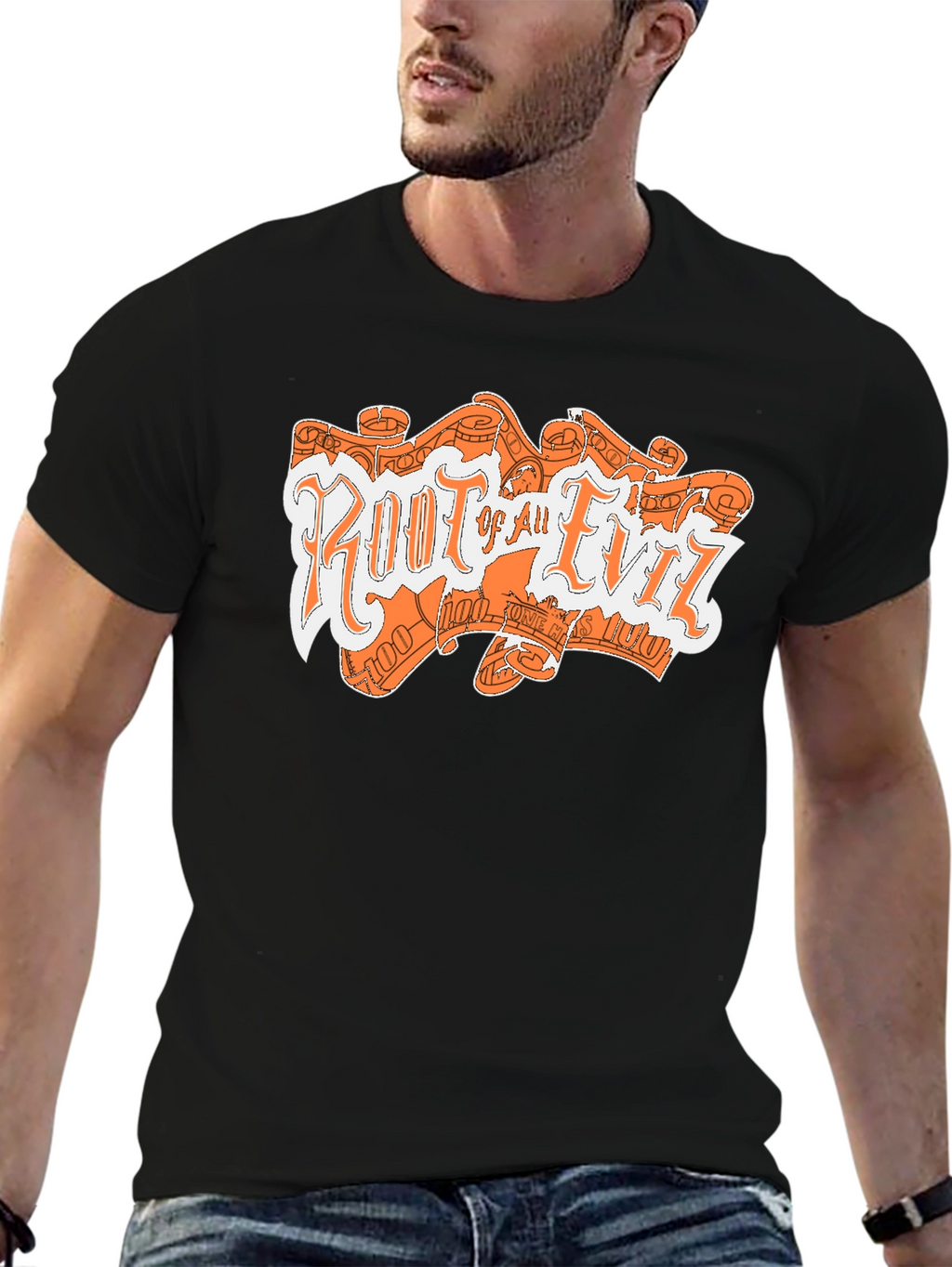 Root Of All Evil Graphic Print Tee