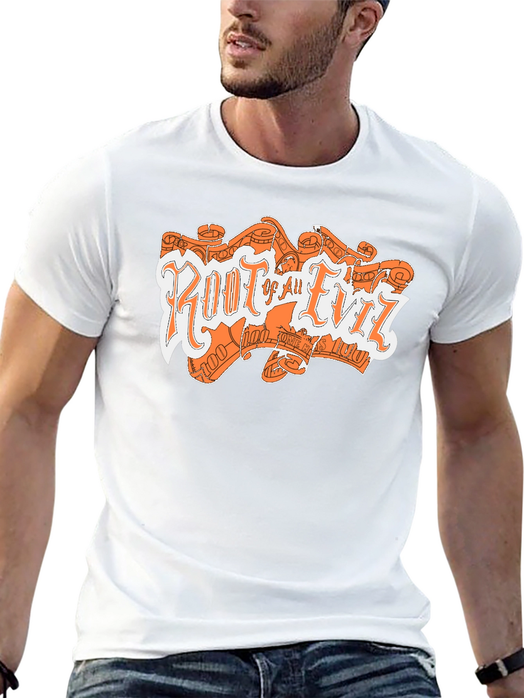Root Of All Evil Graphic Print Tee