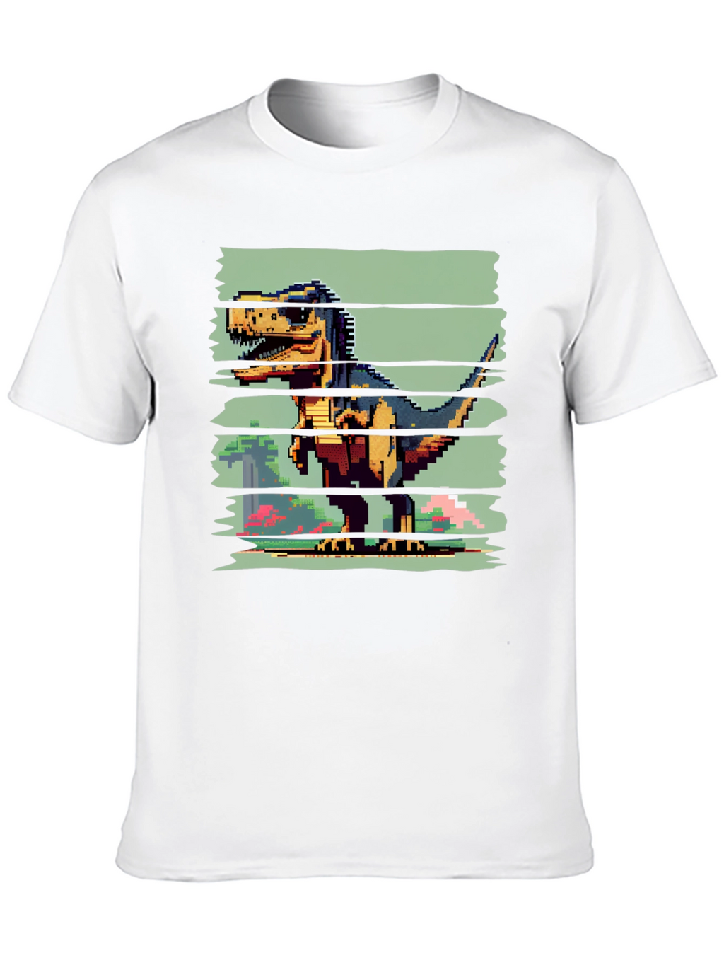 Pixel Dinosaur Graphic Tee - Black T-Shirt