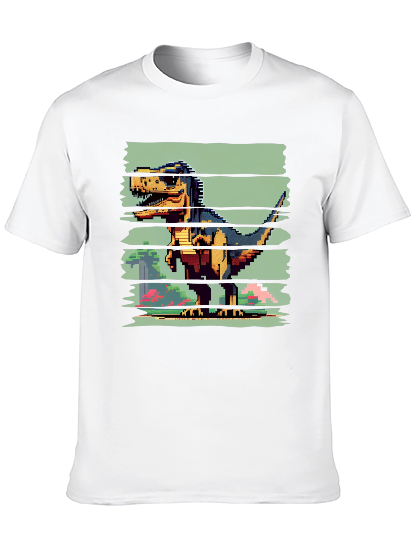 Pixel Dinosaur Graphic Tee - Black T-Shirt