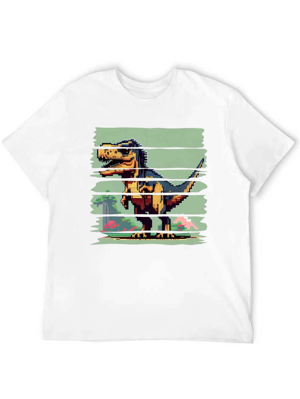 Pixel Dinosaur Graphic Tee - Black T-Shirt