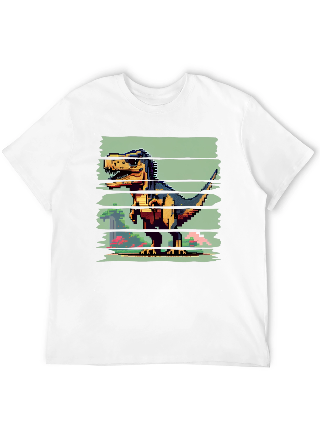Pixel Dinosaur Graphic Tee - Black T-Shirt