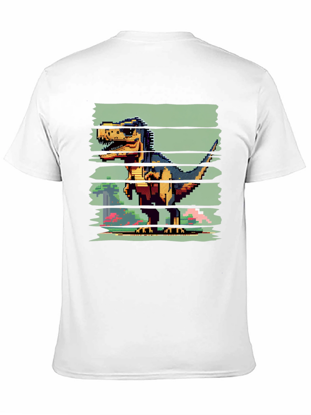 Pixel Dinosaur Graphic Tee - Black T-Shirt