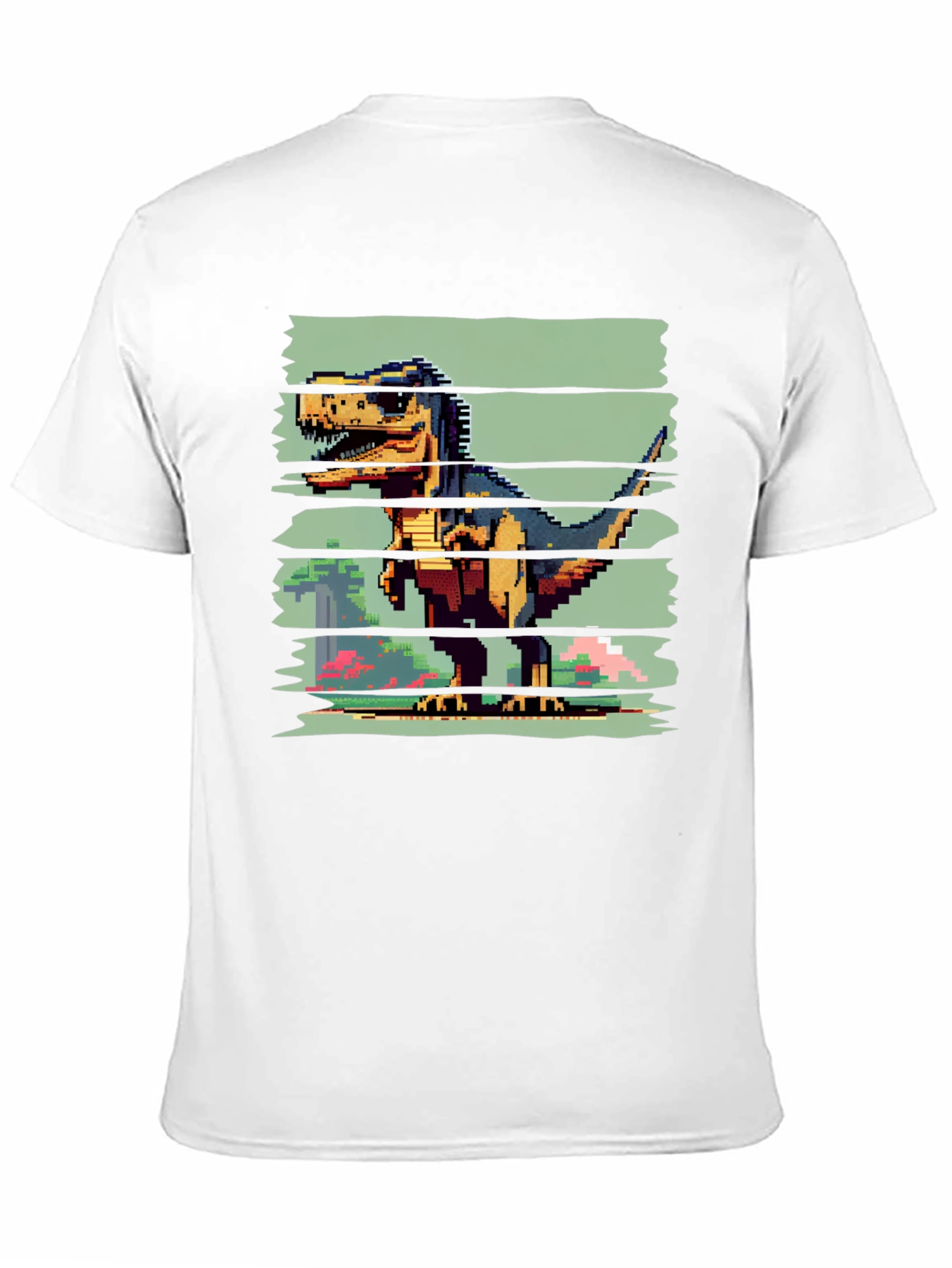 Pixel Dinosaur Graphic Tee - Black T-Shirt