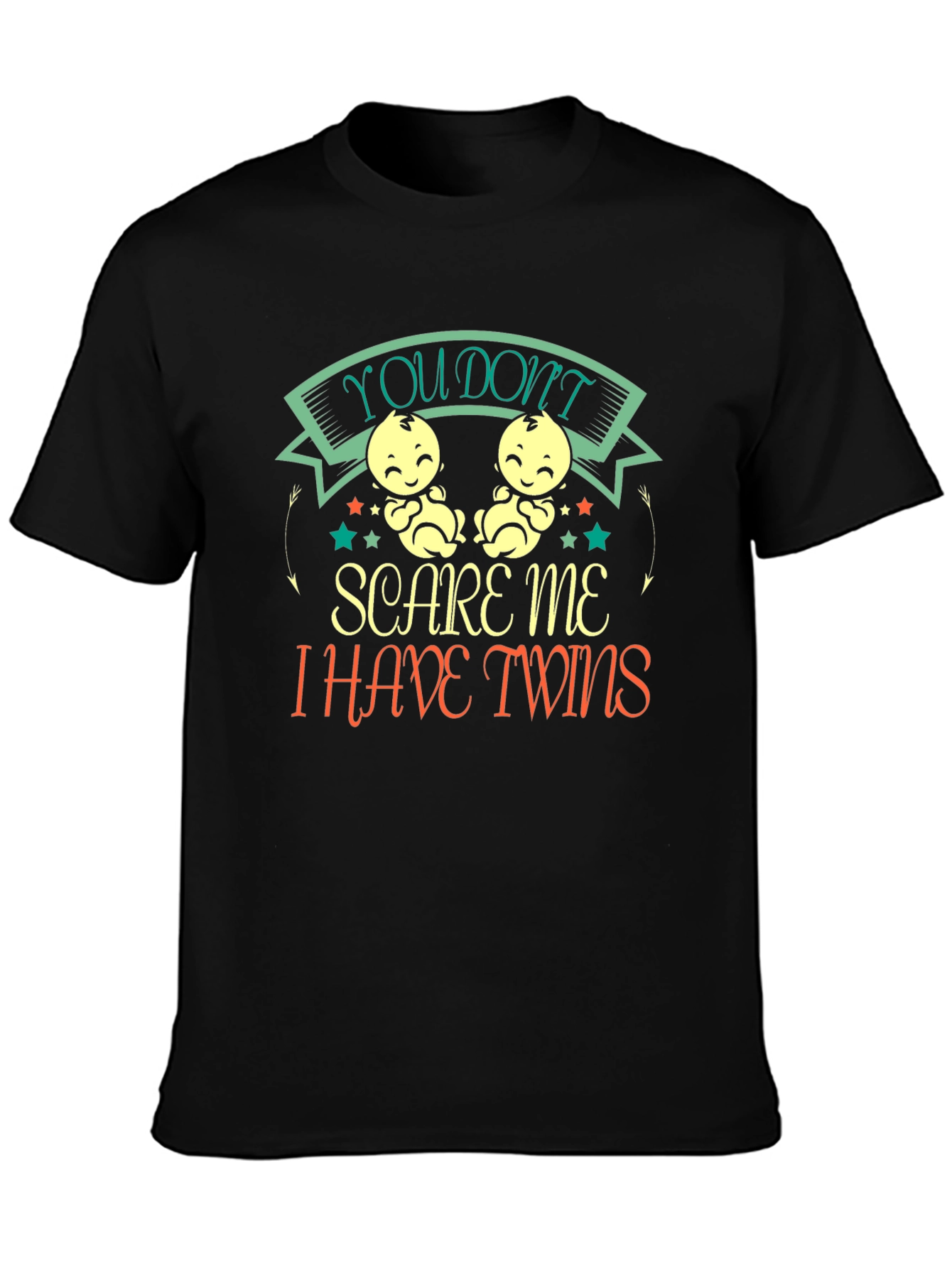Funny I Have Twins Black T-Shirt