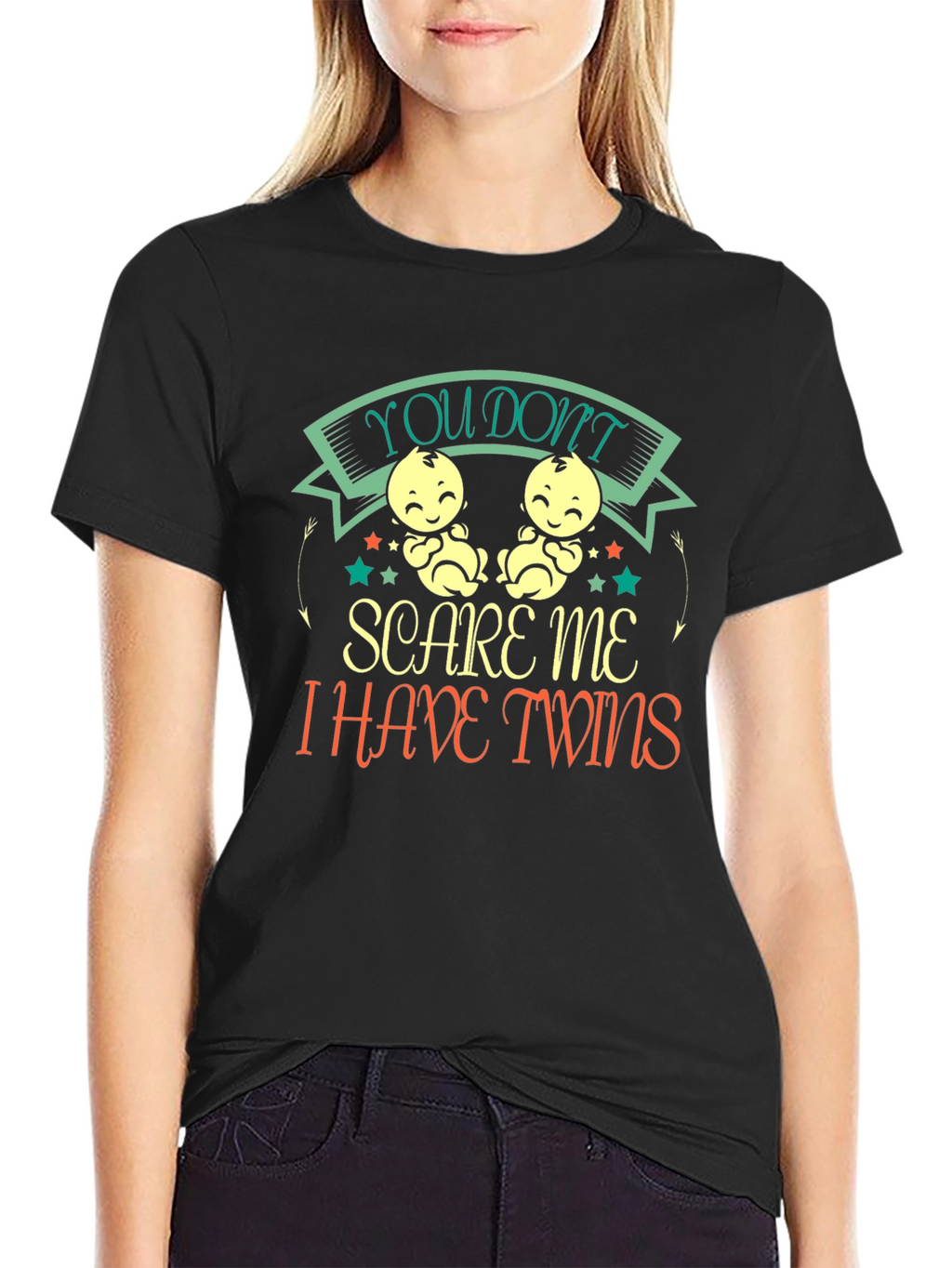 Funny I Have Twins Black T-Shirt