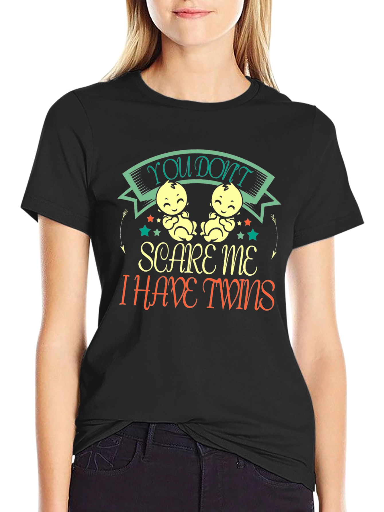 Funny I Have Twins Black T-Shirt