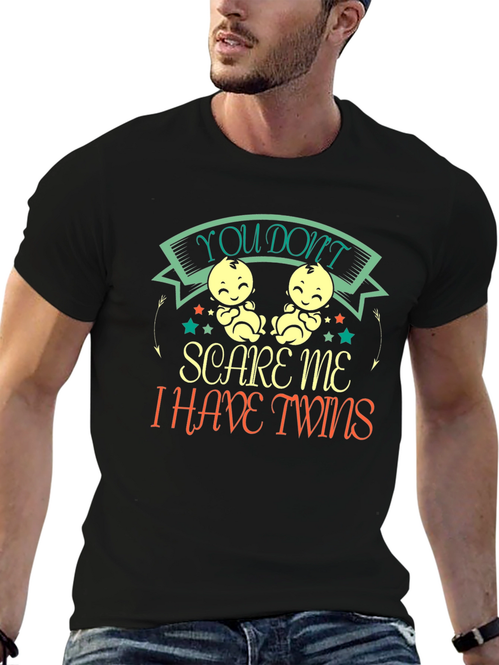 Funny I Have Twins Black T-Shirt