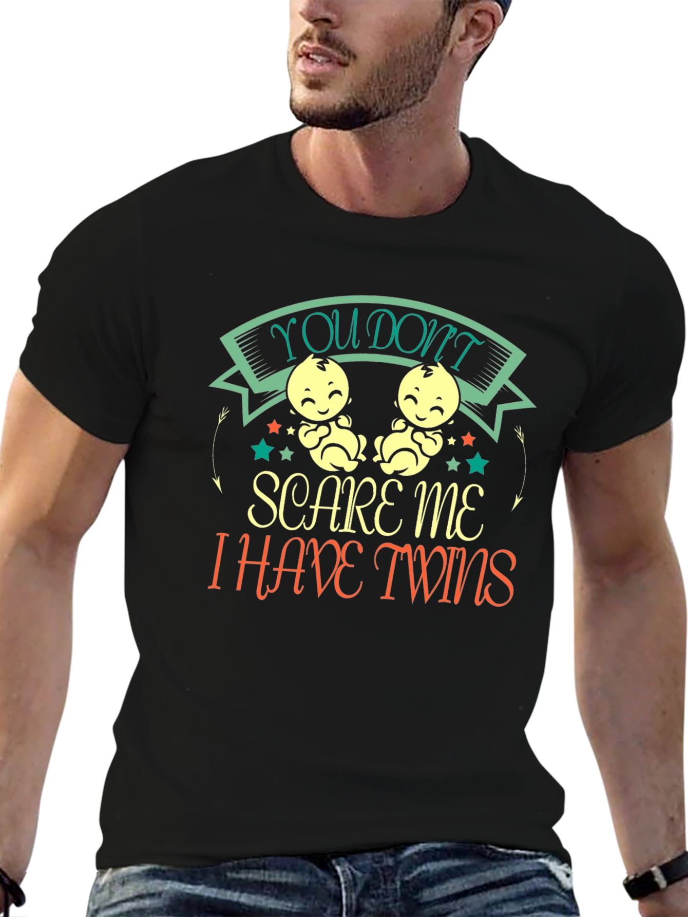 Funny I Have Twins Black T-Shirt