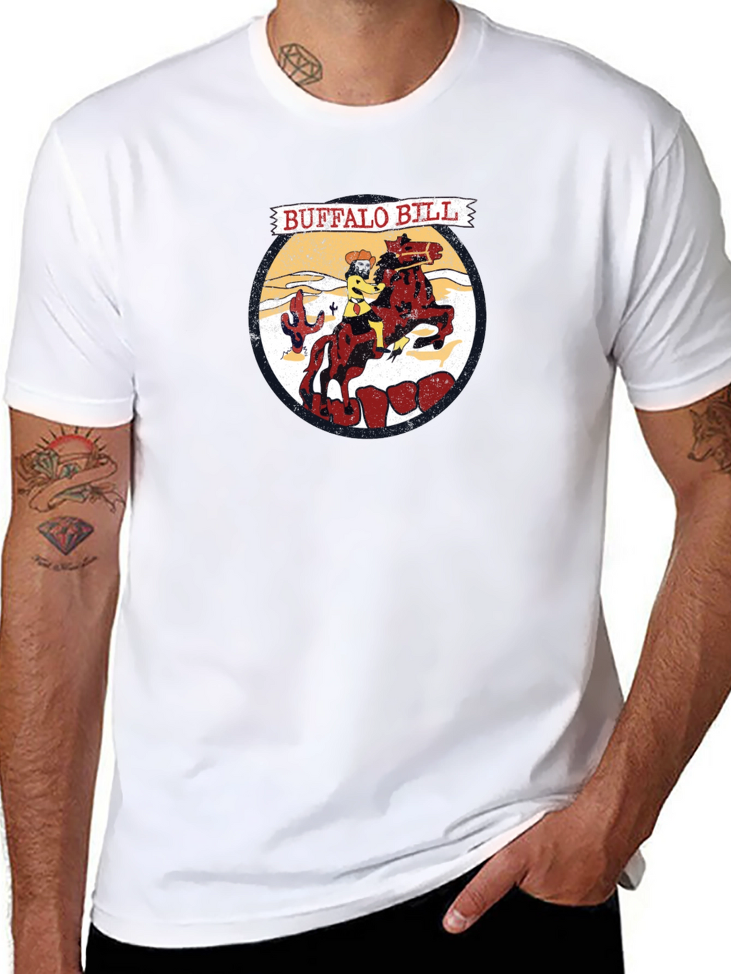 Buffalo Bill Cartoon Graphic T-Shirt
