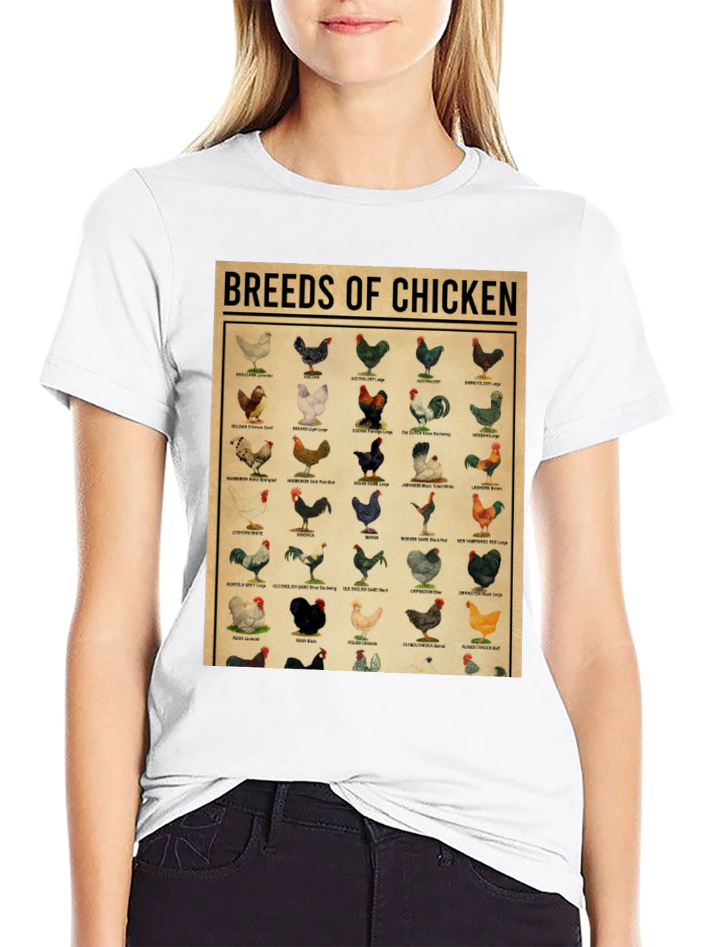 Breeds of Chicken Graphic Tee - Black T-Shirt