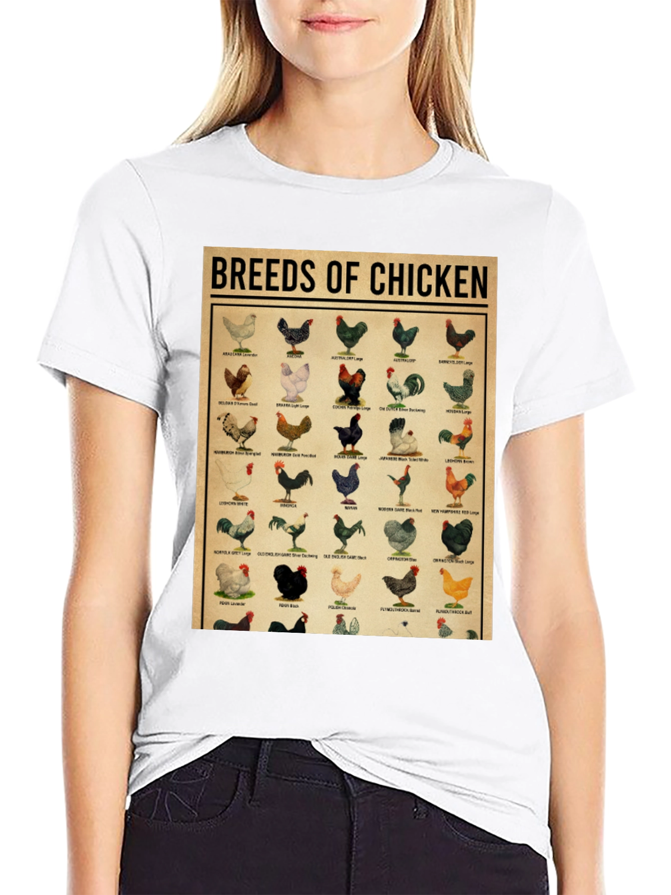 Breeds of Chicken Graphic Tee - Black T-Shirt