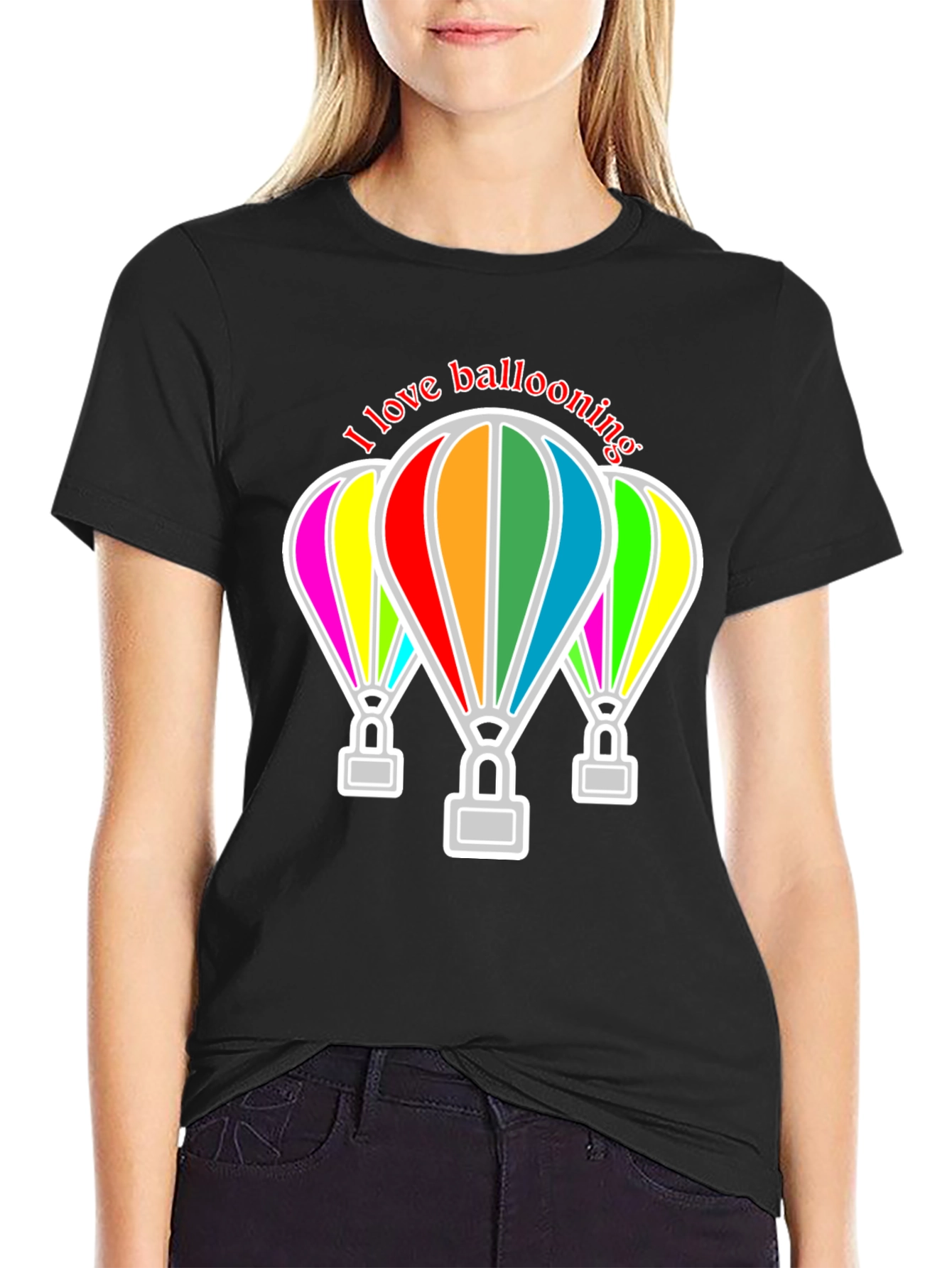I Love Ballooning Black T-Shirt