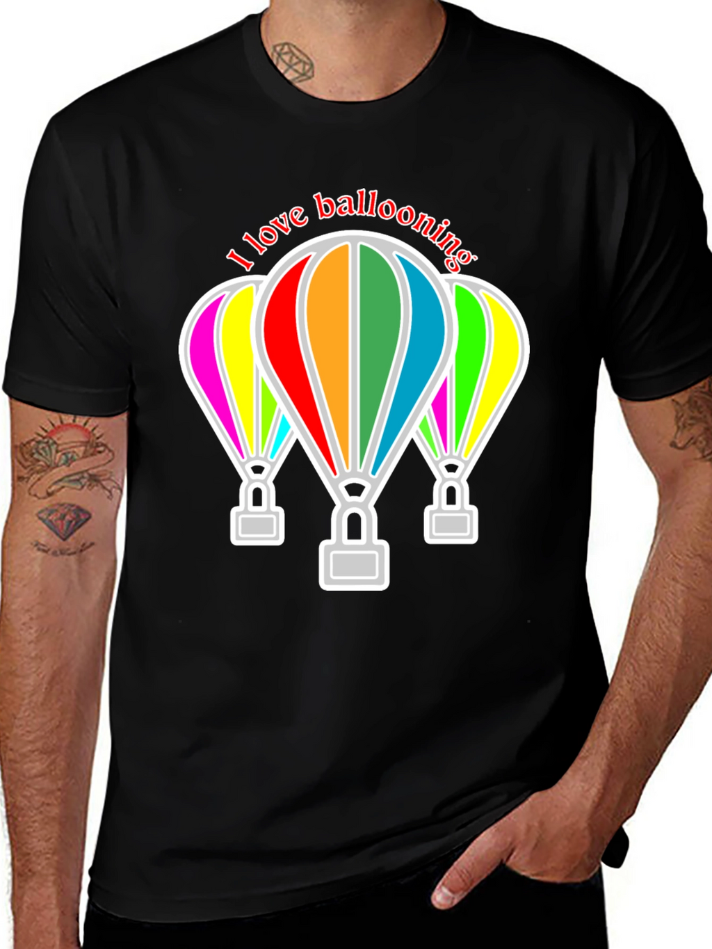 I Love Ballooning Black T-Shirt