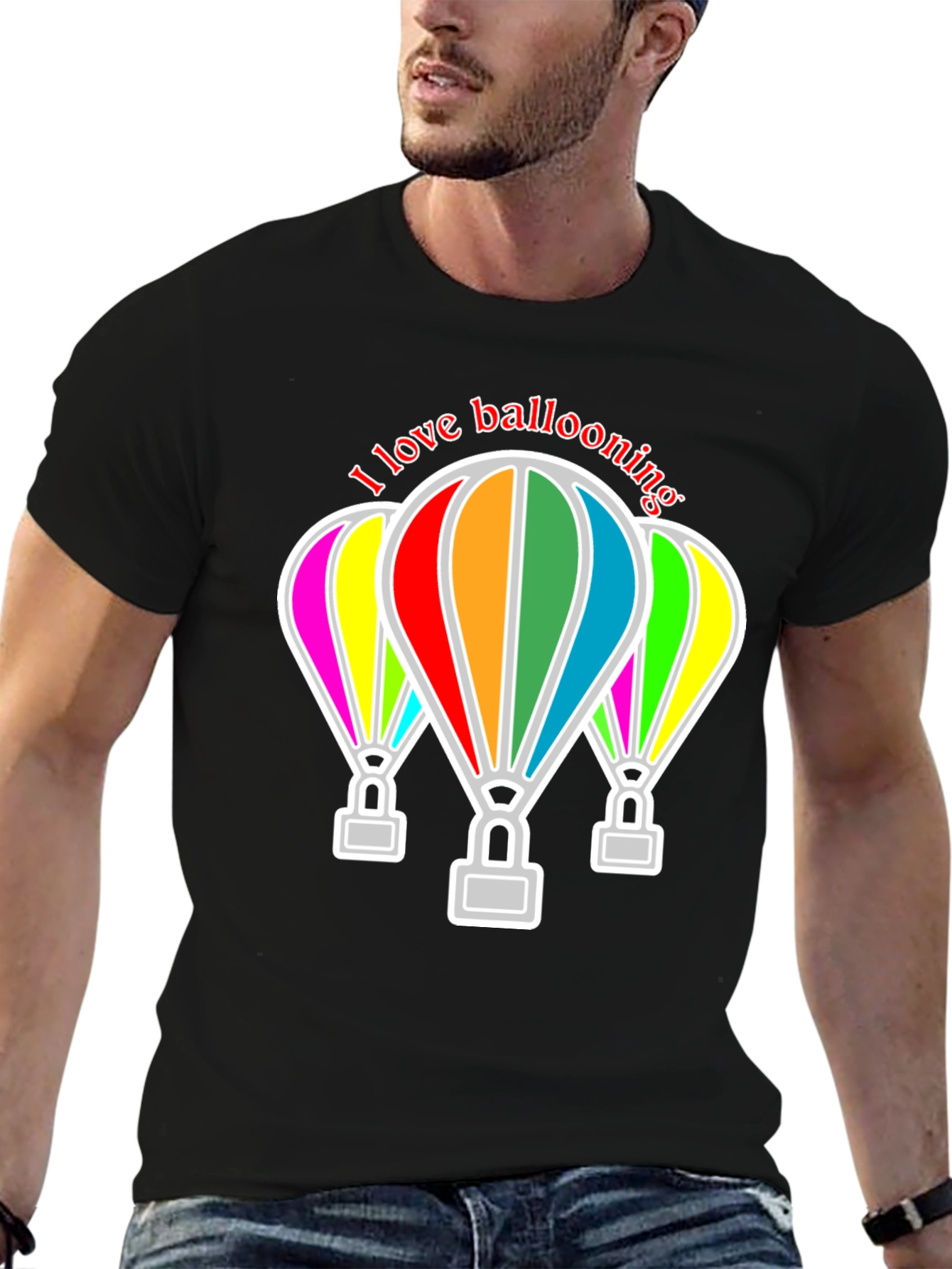 I Love Ballooning Black T-Shirt