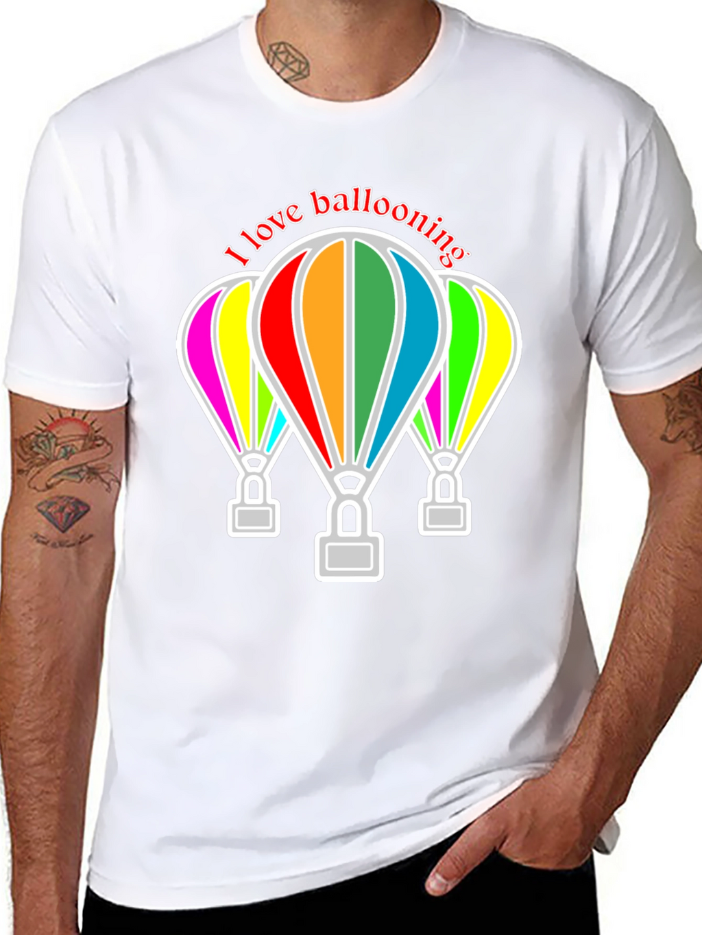 I Love Ballooning Black T-Shirt