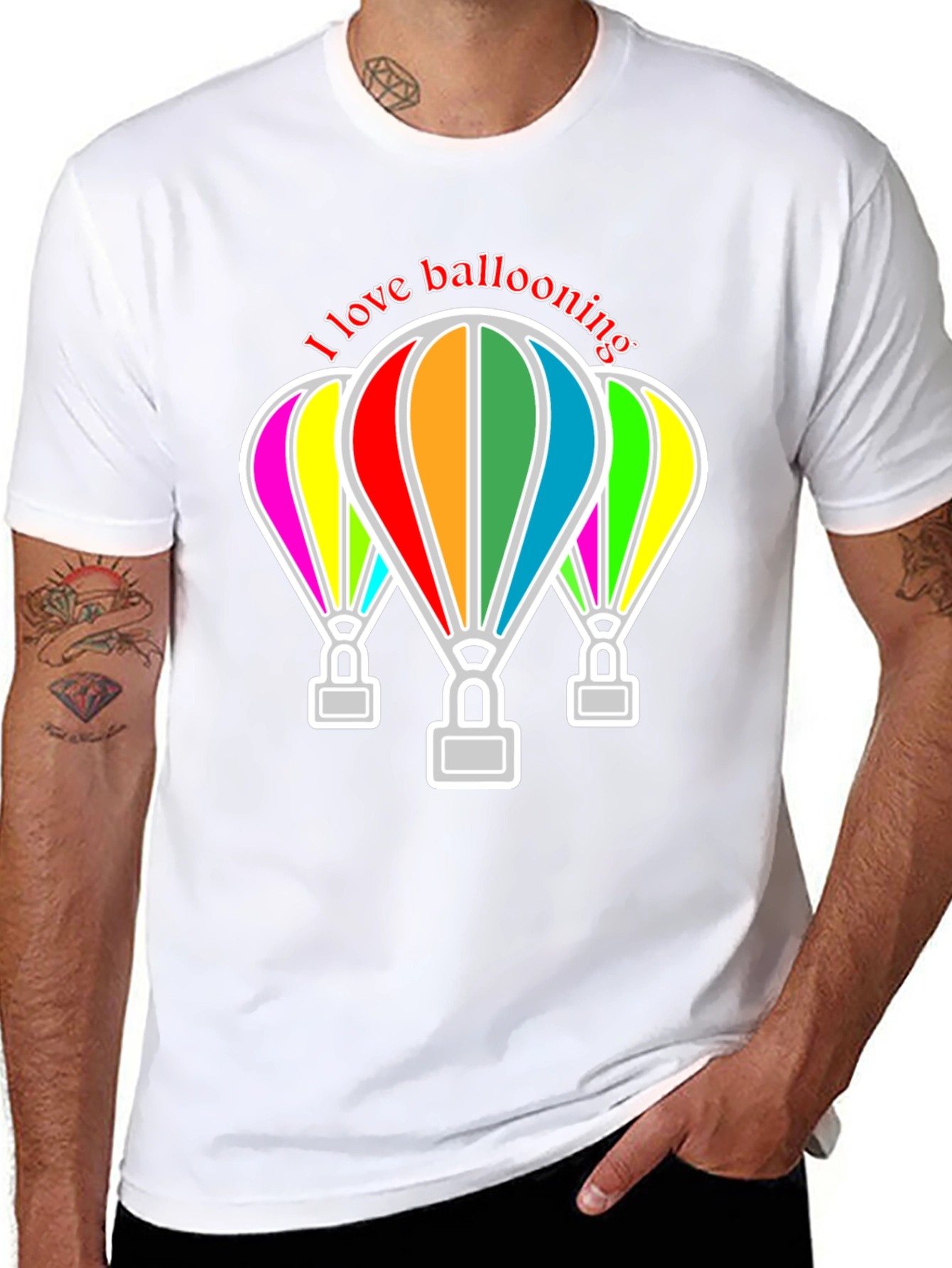 I Love Ballooning Black T-Shirt