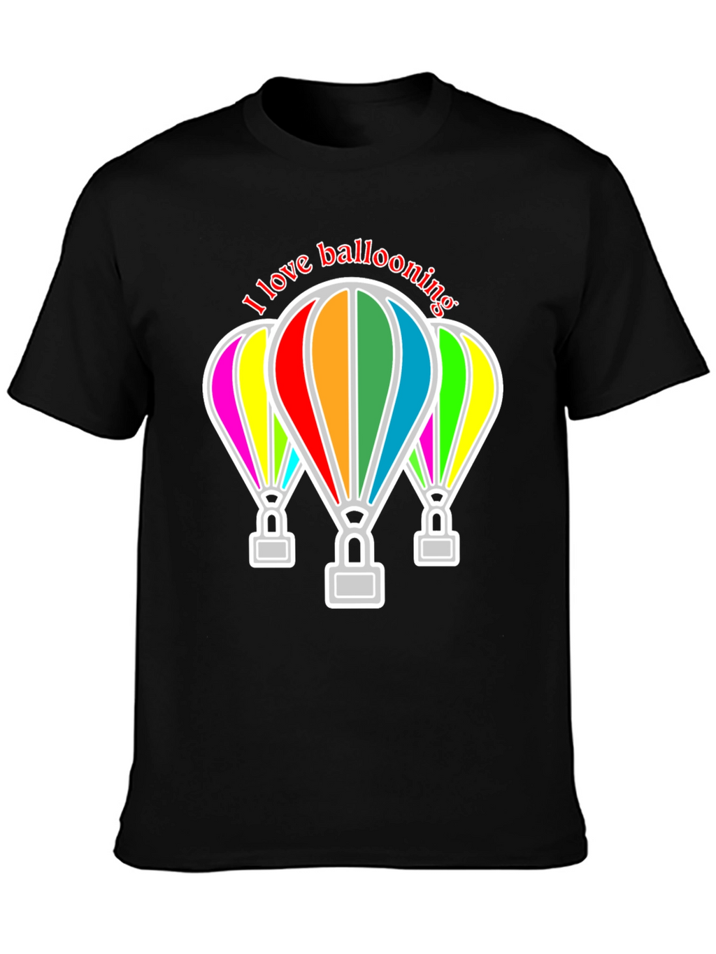 I Love Ballooning Black T-Shirt