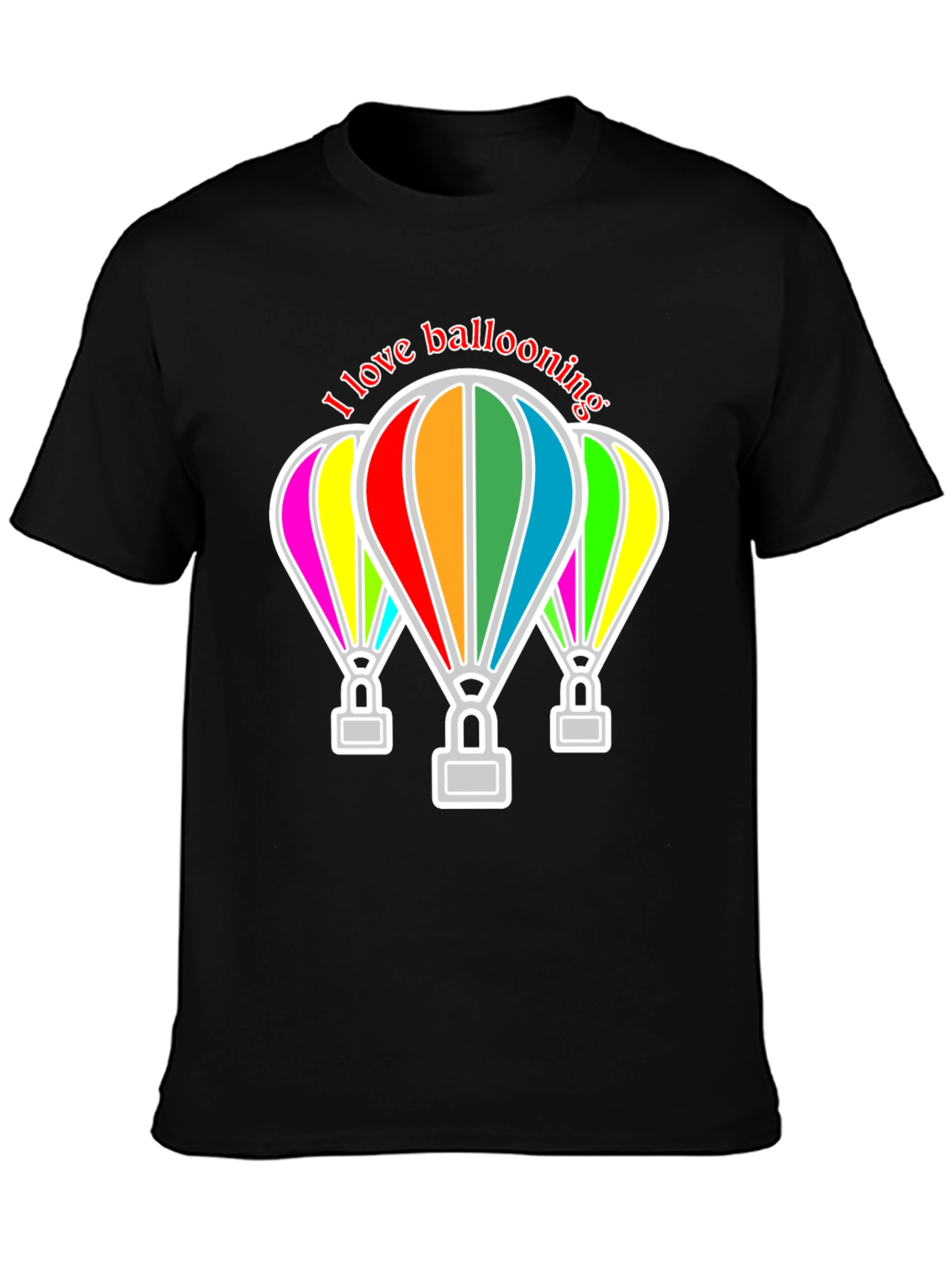 I Love Ballooning Black T-Shirt