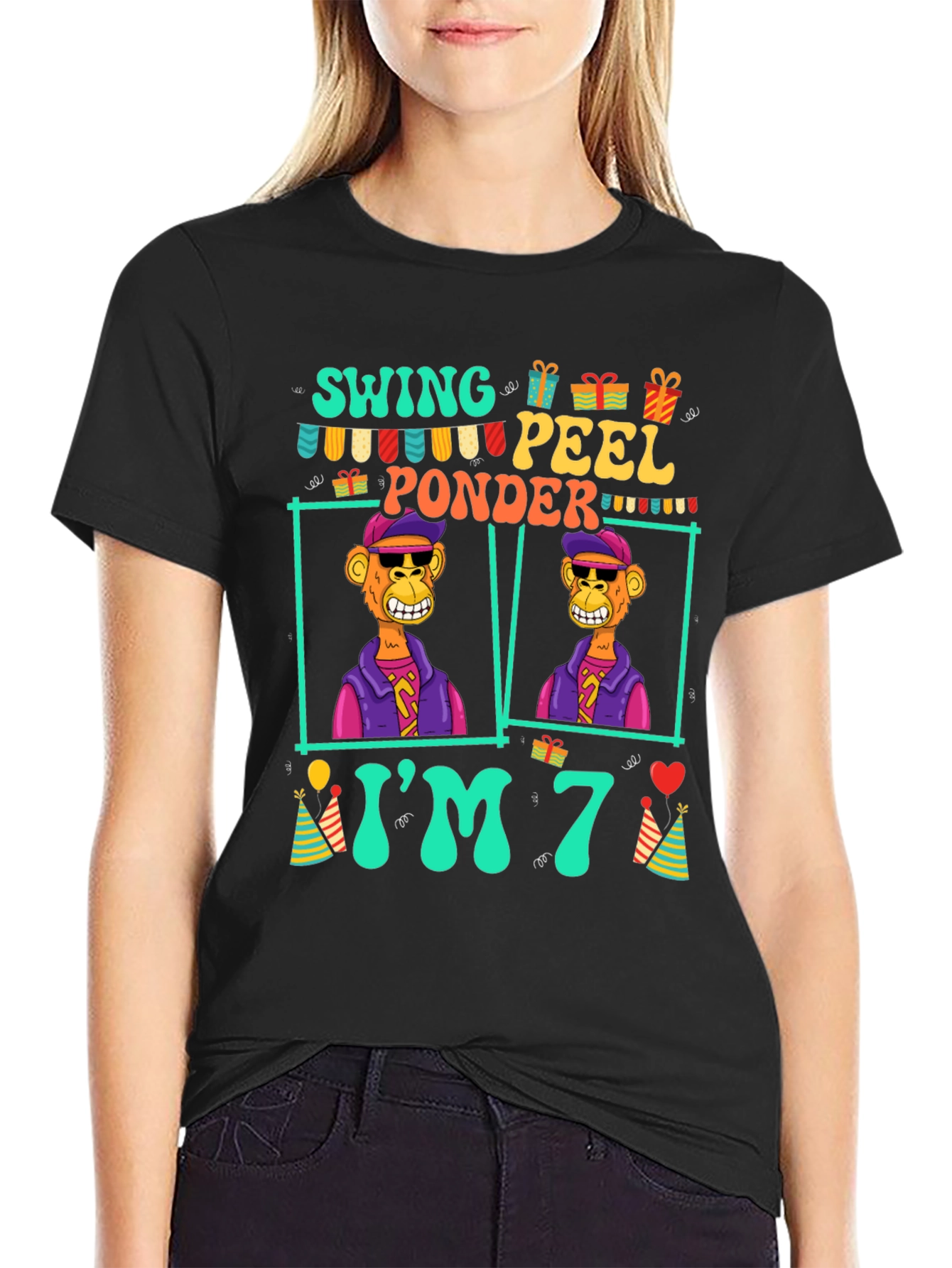 Funny 7th Birthday Ape T-Shirt