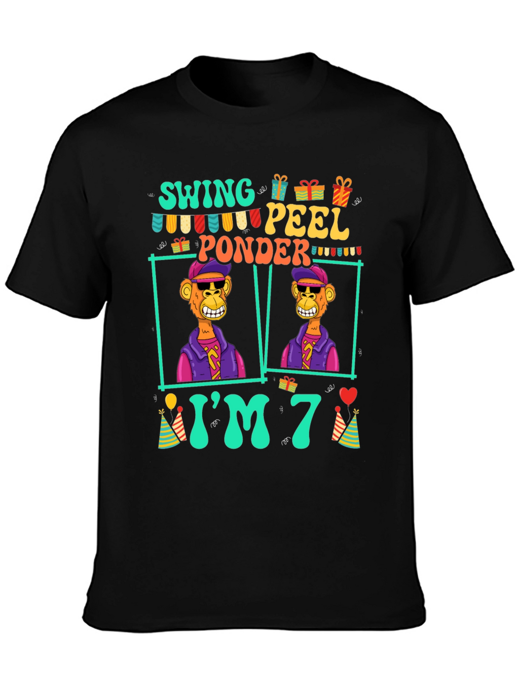 Funny 7th Birthday Ape T-Shirt